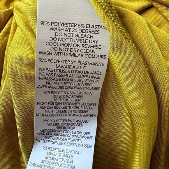 NASTYGAL Collection Double Layer Dress One Shoulder Mustard ColorSize 0 - Picture 12 of 12